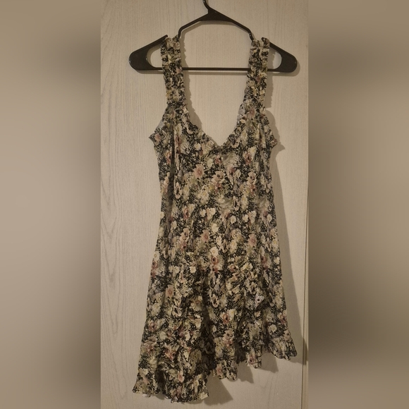 Zara Dresses & Skirts - Zara x Kate Moss Silk Floral Asymmetrical Ruffle Mini Dress – Size L – NWT